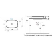 Раковина GLOBO GENESIS на столешницу или полувстраиваемая без отверстий цвет белый арт-GE042BI — фото 3, Раковины накладные