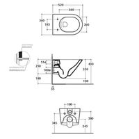 Унитаз GLOBO FORTY3 подвесной цвет белый арт-FOS07BI — фото 3, Подвесные унитазы
