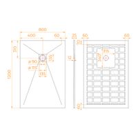 Душевой поддон прямоугольный STONE TRAY-G 800x1200 14152812-02-11 — фото 3, Душевые поддоны