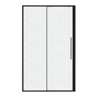 Дверь в нишу Niagara Nova NG-84-L13CHB (130х195) черный матовый,раздвижная влево,стекло шиншилла,1 место — фото 2, Раздвижные душевые двери