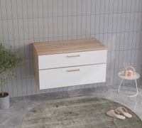 Тумба под раковину ORKA Salerno 100 подвесная, белый матовый, ручки золото арт-3008782 — фото 1, Тумбы под раковину