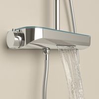 Товар: Душевая стойка Sancos Teo c термостатом, встроенным изливом, полкой и с регулировкой по высоте штанги, цвет хром, арт. SC11002CH - фото 10 Душевая стойка Sancos Teo c термостатом, встроенным изливом, полкой и с регулировкой по высоте штанги, цвет хром, арт. SC11002CH — фото 10, Душевые стойки