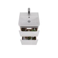 Тумба Lemark BUNO 45 см под 1 раковину, подвесная/напольная, 2 ящика, цвет планки: Серый, цвет корпу арт-LM04B45T — фото 2, Тумбы под раковину