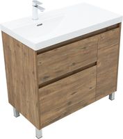 Тумба под раковину Aquanet Nova Lite 2.0 90 напольная, дуб рустикальный, левая 00346346 — фото 3, Тумбы под раковину