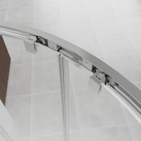 Душевой угол Veconi Evo 200 CH, 1200х800x1950, хром, прозрачное стекло E2-CH-12080-01-C9 — фото 2, Душевые уголки четверть круга