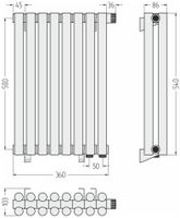 Отопительный радиатор Сунержа Эстет-11 EU50 500х360 8 секций Без покрытия арт-00-0312-5008 — фото 4, Радиаторы отопления