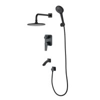 Bronx Смеситель для ванны и душа, излив162мм встраивамемый,р/ОД, черный, LM, арт-LM3722BL — фото 1, Смеситель для ванны