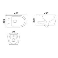 Унитаз подвесной Azario Geno 490х360х360 безободковый, с ультратонким сиденьем микроклифт (AZ2196D) арт-AZ-2196-D — фото 13, Подвесные унитазы