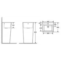 Товар: Раковина напольная AZARIO FRETTA SQUARE 440х380х835 отдельностоящая, прямоугольная арт-AZ-303 - фото 2 Раковина напольная AZARIO FRETTA SQUARE 440х380х835 отдельностоящая, прямоугольная арт-AZ-303 — фото 2, Раковины напольные