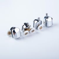 Ролики IDDIS 2 верхних двойные, 2 нижних одинарные, D=23 мм хром, стекло 5-6 мм арт-966M23C6DZ — фото 1, Комплектующие для душевых ограждений