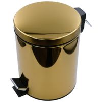 GIFORTES Ведро д/мусора 5 литров круглое, с крышкой SOFT CLOSE, золото арт-32673 — фото 1, Мусорные ведра