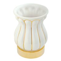 OLIVIA Стакан настольный, керамика белая с золотым декором, золото арт-17538 — фото 1, Стаканы для зубных щеток