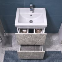 Тумба под раковину VIGO Geometry 2-50 напольная бетон (tn.bsf.GEO.FOS.50.2Y бетон) — фото 4, Тумбы под раковину