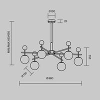 Товар: Подвесной светильник Maytoni MOD436PL-07BS - фото 6 Подвесной светильник Maytoni MOD436PL-07BS — фото 6, Подвесные светильники
