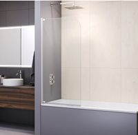 Шторка на ванну RGW SC-01 100x150, профиль хром, стекло прозрачное/8 мм, арт-03110110-11 — фото 1, Шторки для ванной распашные