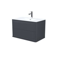 Тумба с умывальником, подвесная, 80 см, темно-серый, Oxford Neo, IDDIS, арт-OXN80D0i95K — фото 2, Тумбы с раковиной