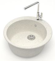 Кухонная мойка AZARIO Vital 507x507x200 искусственный мрамор, цвет Хлопок арт-CS00079704 — фото 1, Кухонные мойки