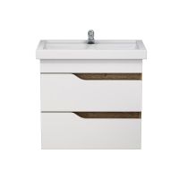 тумба Лотос 60 (Фостер 60) DB2 подвесная, дуб светлый/белая без умывальника MFR19688WB — фото 1, Комоды и тумбы для ванной комнаты