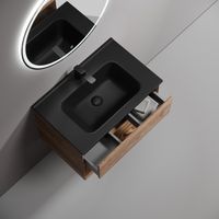 Тумба подвесная SANCOS Marmi 1.0 690х445х520 c одним ящиком оснащенным доводчиками скрытого монтажа и открытой нишей, дуб чарльстон, арт. арт-MR1.070ECH — фото 10, Тумбы под раковину