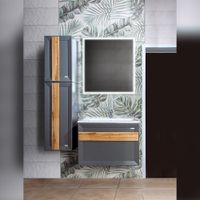 Тумба под раковину подвесная Бриклаер БЕРЛИН оникс серый, 70 см арт-4627125416149 — фото 4, Тумбы с раковиной