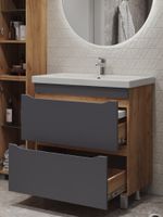 Товар: Тумба под раковину VIGO Wave 80 напольная 385 дуб золотой - фото 5 Тумба под раковину VIGO Wave 80 напольная 385 дуб золотой — фото 5, Тумбы под раковину