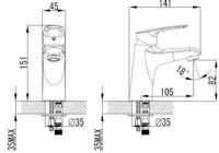 Смеситель для раковины AZARIO TAVIRA керамический картридж, хром арт-AZ-WKE168040C — фото 2, Смесители для раковины