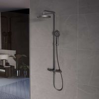 Душевая стойка Rim VSFS-2RM1GM с изливом, вороненая сталь — фото 3, Душевые стойки