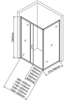 Душевая дверь Aquanet 100, прозрачное стекло арт-SD-1000A — фото 4, Раздвижные душевые двери
