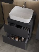 Orange Line Li-60TugMDF+B05-500W тумба с раковиной подвесная 60 см, графит/белый Li-60TugMDF+B05-500W — фото 6, Тумбы с раковиной