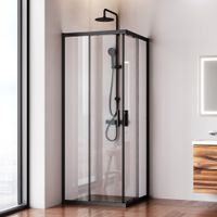 Товар: Gem душевое огражд квадратн.,раздвиж.двери 80x80 черный мат.,стекло прозрачн арт-W90G-403-8080-BT - фото 4 Gem душевое огражд квадратн.,раздвиж.двери 80x80 черный мат.,стекло прозрачн арт-W90G-403-8080-BT — фото 4, Квадратные душевые уголки