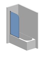 Шторка на ванну 900*1400мм., стекло 6мм, цвет профиля хром. арт-AQM2851-9 — фото 3, Шторки для ванной распашные