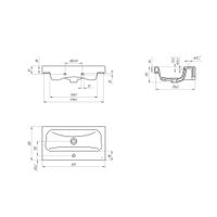 Раковина Cersanit MODUO SLIM , 60 см арт-UM-MOD60SL/1 — фото 2, Раковины встраиваемые сверху