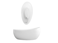 Ванна, Villeroy&Boch, Aveo New Generation, ширина, мм-1900, глубина, мм-950, высота, мм-443, водоизмещение (л)-245, тип установки-отдельностоящий, форма-овальная, слив-перелив-в комплекте, диаметр слива, мм-52, материал-Quaryl, цвет-альпийский белый арт-UBQ194AVE9W1V-01 — фото 1, Акриловые ванны