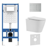 Комплект 3в1 IBERICA BLANCA инсталляция SILENCIO, унитаз BURGOS ALTO белый, кнопка смыва INOX-R хром матовый (IB001.BRA.234.1501) — фото 1, Комплекты унитаз + инсталляция