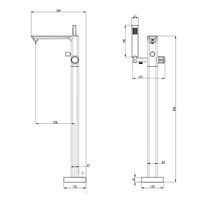 Смеситель для ванны Azario PIANO, отдельностоящий, керамический картридж, хром арт-AZ-208260AB5C-0308A — фото 1, Смеситель для ванны