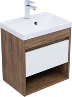 Товар: Тумба с раковиной Aquanet Тренд 50 цв. дуб рустикальный/белый сатин 00345808 - фото 1 Тумба с раковиной Aquanet Тренд 50 цв. дуб рустикальный/белый сатин 00345808 — фото 1, Тумбы с раковиной