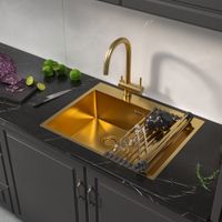 Товар: Кухонная мойка Reflexion Iseo RX2250GD брашированное золото - фото 459 Кухонная мойка Reflexion Iseo RX2250GD брашированное золото — фото 459, Кухонные мойки