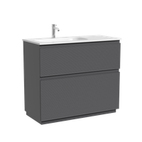 Тумба напольная SANCOS Folk Floor левая 995х445х850, c двумя ящиками оснащенными доводчиками, Grey soft, арт. арт-FL100FLGS — фото 5, Тумбы под раковину