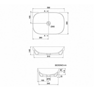 Раковина Scarabeo GLAM полувстраиваемая без перелива без отверстий цвет белый матовый арт-1805 41 — фото 2, Раковины накладные