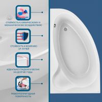 ЭДЕРА Ванна акриловая 170х100 см., левая, без монтажного комплекта, САНТЕК 1WH501662 — фото 7, Акриловые ванны