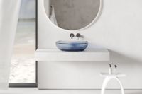 Раковина накладная прозрачная ABBER Kristall AT2805Saphir синяя — фото 3, Раковины накладные