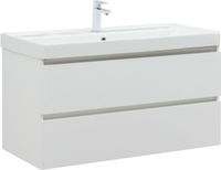 Товар: Тумба с раковиной Aquanet Вега 100 2 ящ. цв.белый глянец 00328002 - фото 2 Тумба с раковиной Aquanet Вега 100 2 ящ. цв.белый глянец 00328002 — фото 2, Тумбы с раковиной