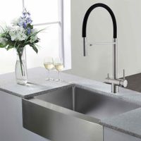 Смеситель для кухни с гибким изливом (черный) под фильтр из нержавеющей стали EKO, EKO05-160 — фото 1, Смесители для кухни