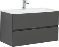 Тумба под раковину Aquanet Алвита 90 серый антрацит арт-00240111 — фото 9, Тумбы под раковину