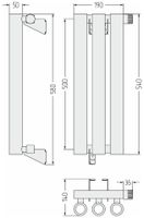 Отопительный радиатор Сунержа Кумир-0 EU50 правый 500х190 3 секции Матовый чёрный арт-31-0351-5003 — фото 5, Радиаторы отопления
