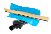 Желоб BERGES водосток WALL 600 пристенный, золото глянец, S-сифон D50 H60 боковой арт-092156 — фото 10, Душевые лотки