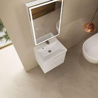 "S3" тумба под умывальник подвесная 60 см., цвет белый глянец. арт-AQM900360WH — фото 3, Тумбы под раковину