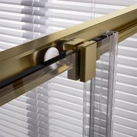 Душевой угол Veconi Premium Trento PTC-20G, 900Х900x2000, брашированное золото, стекло прозрачное PTC20-G-9090-01-C4 — фото 4, Квадратные душевые уголки