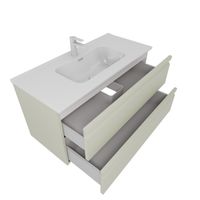 AQ77100-GS Комплект мебели: Тумба 100см ВЕГА с раковиной AQ4100-00, 2 ящика, цвет шалфей зеленый — фото 2, Комплекты мебели для ванной