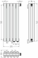 Отопительный радиатор Сунержа Эстет-00 EU50 500х225 5 секций Матовый чёрный арт-31-0322-5005 — фото 4, Радиаторы отопления